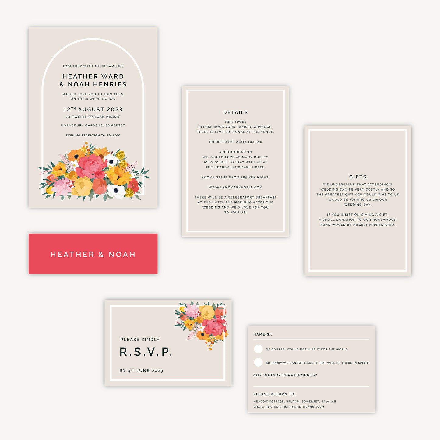 Bright Flowers Wedding Invitation