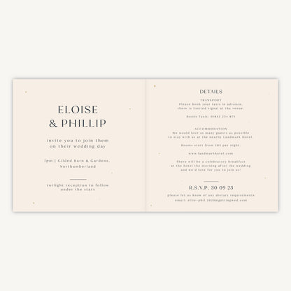 Celestial Night Sky Folded Wedding Invitation