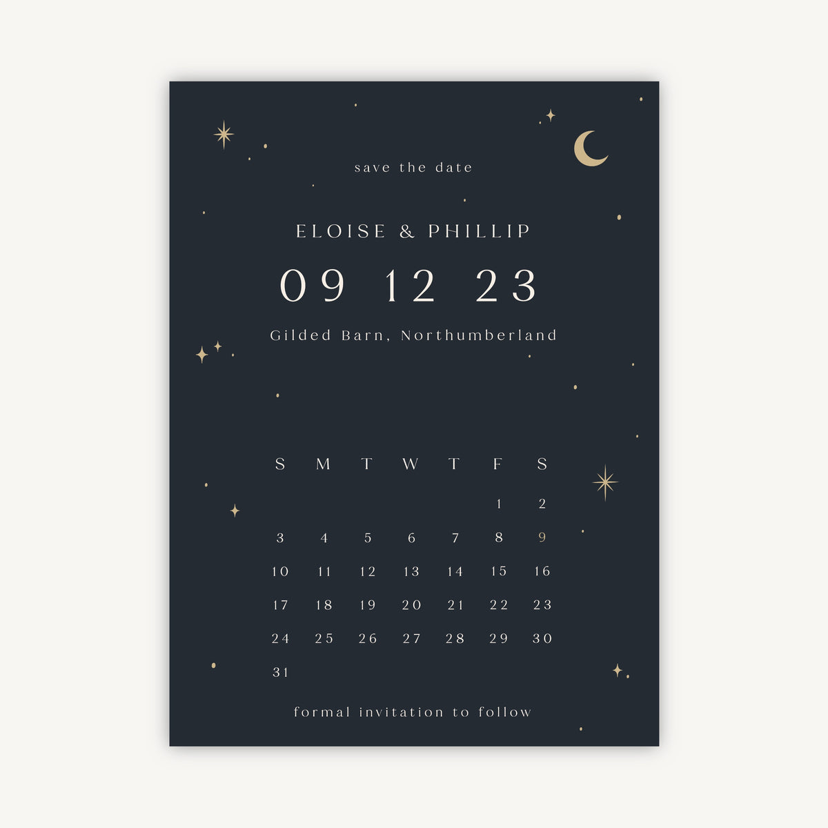Celestial Night Sky Folded Wedding Save the Date