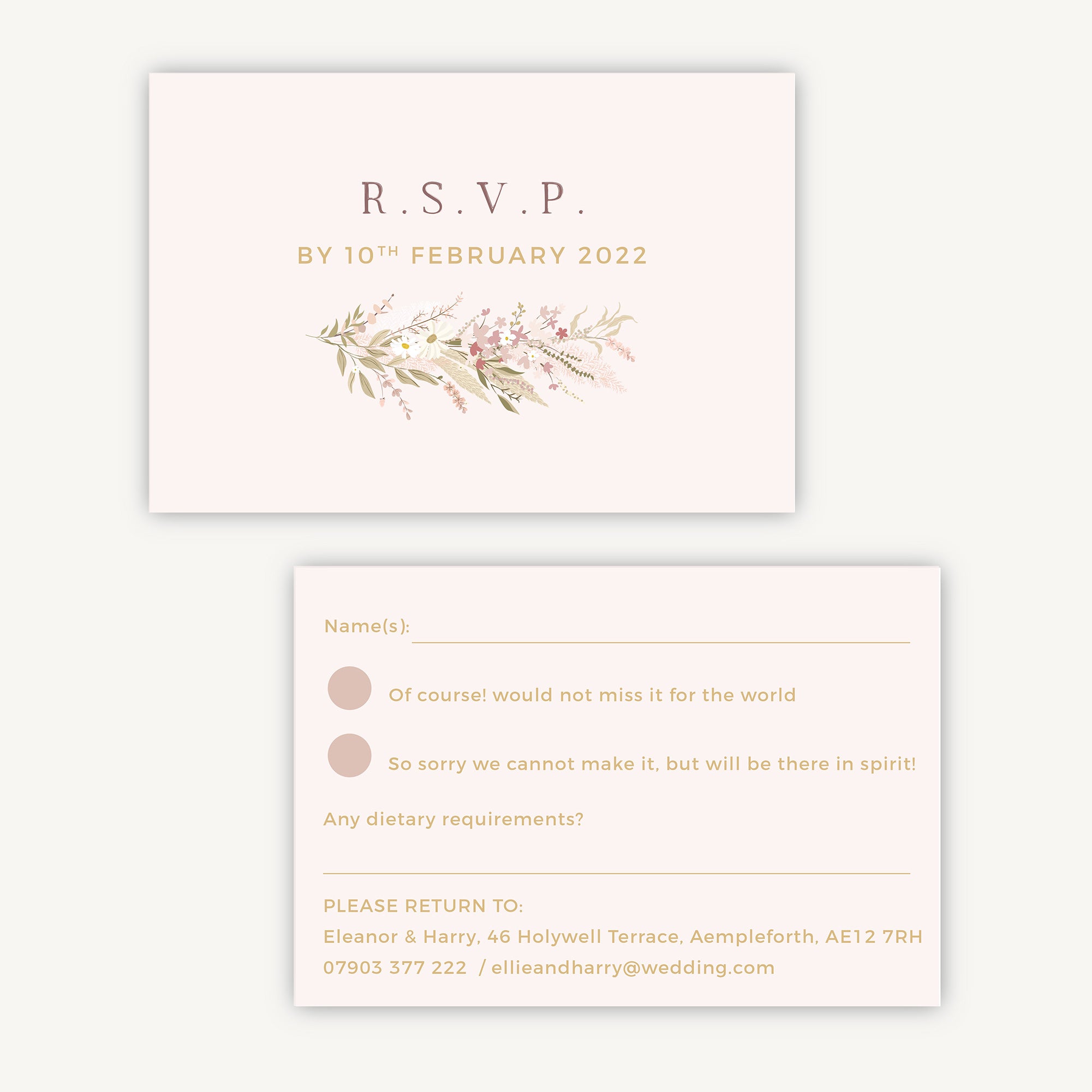 Dried Flower Hoop RSVP Card