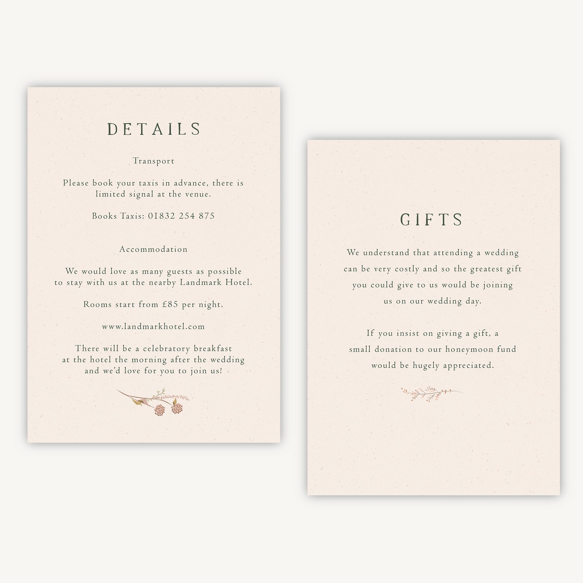 Dried Flower Wreath Details Card