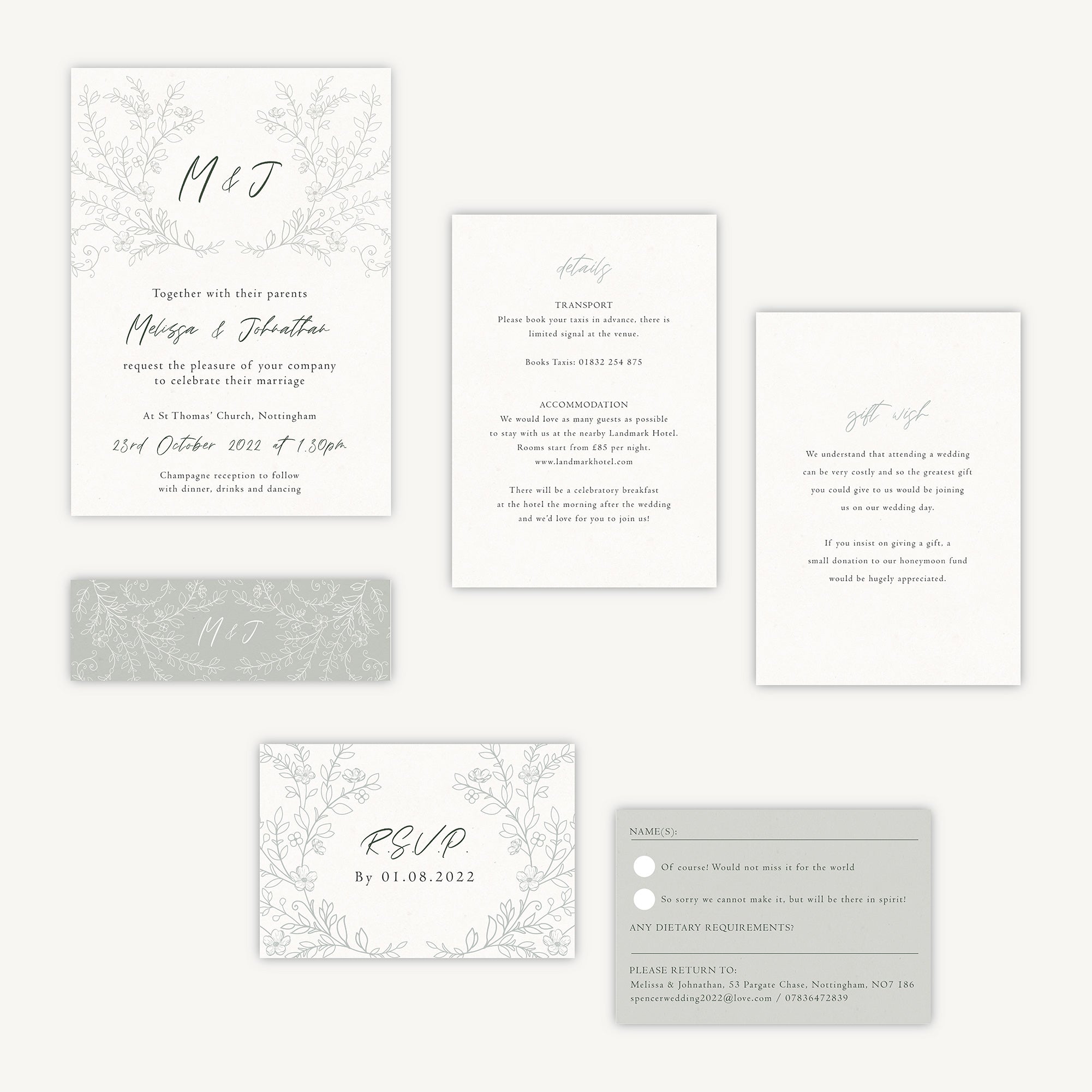 Elegant Floral Wedding Invitation