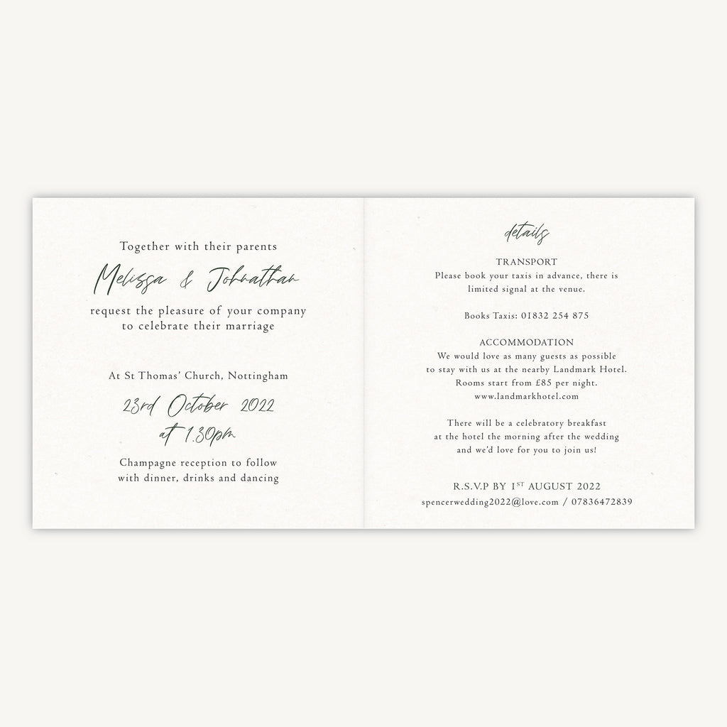 Elegant Floral Folded Wedding Invitation