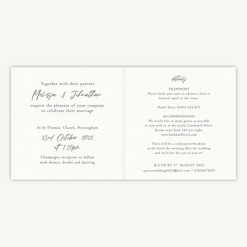 Elegant Floral Folded Wedding Invitation