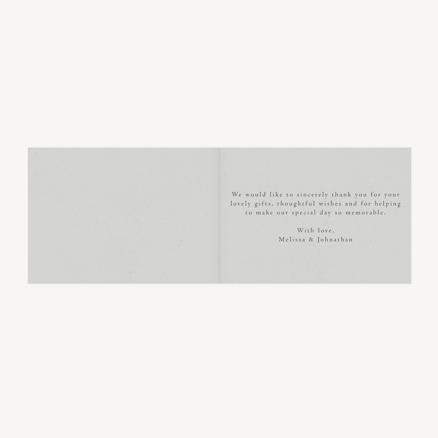 Elegant Floral Wedding Thank You Card Folded