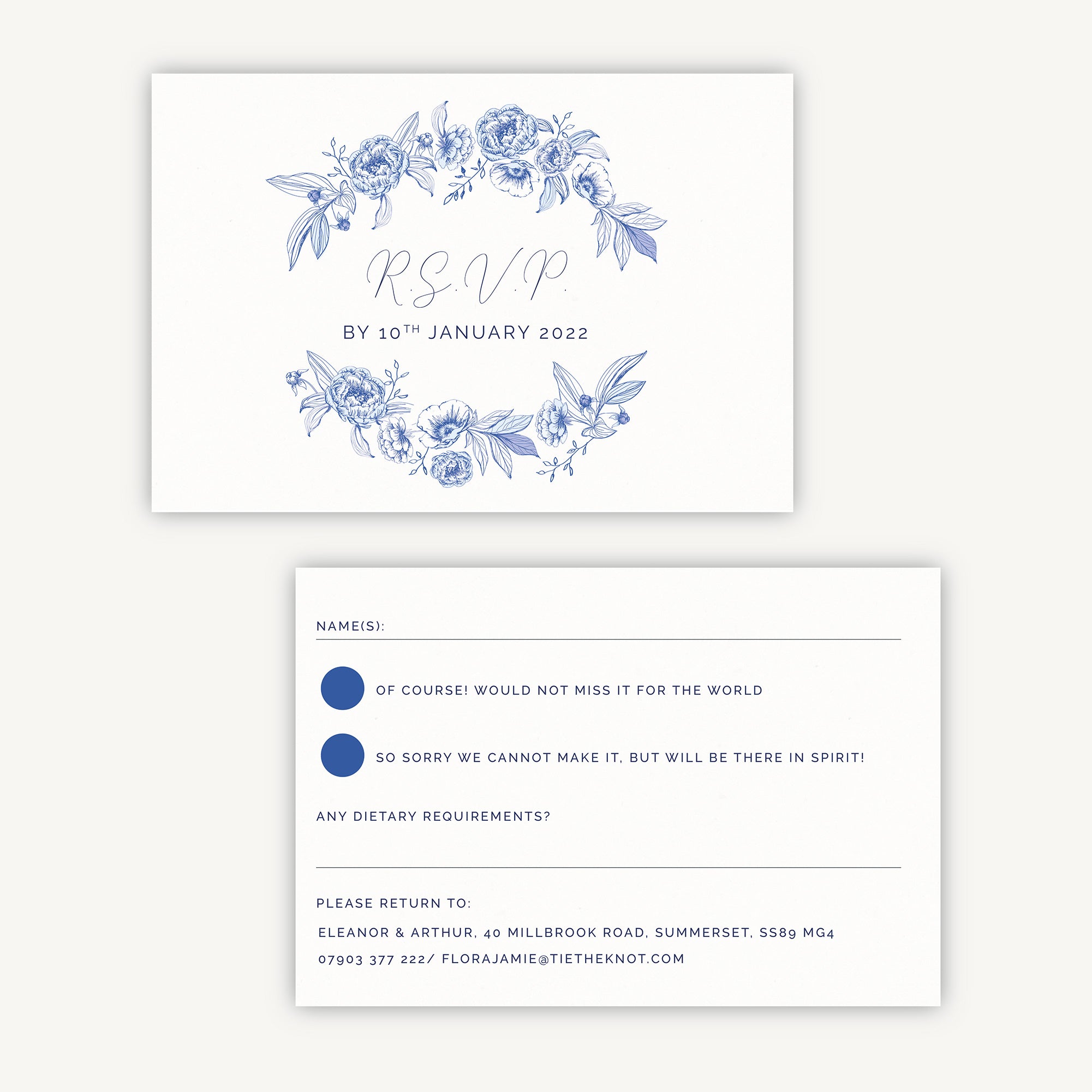 Farmhouse Blue RSVP Card