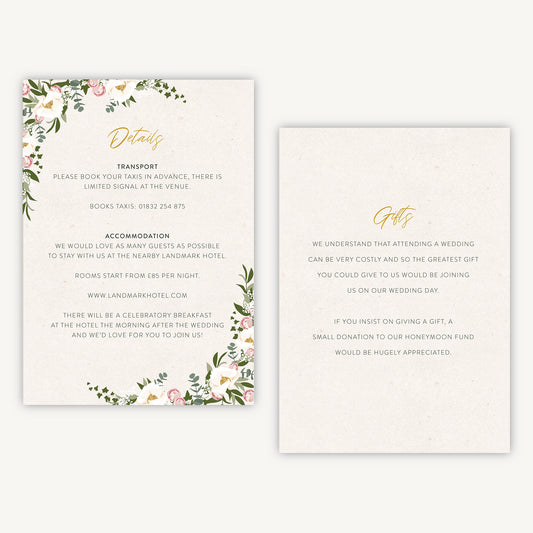 Floral Hoop Wedding Invitation Details Card