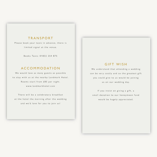 Foliage Hoop Wedding Invitation  Details Card