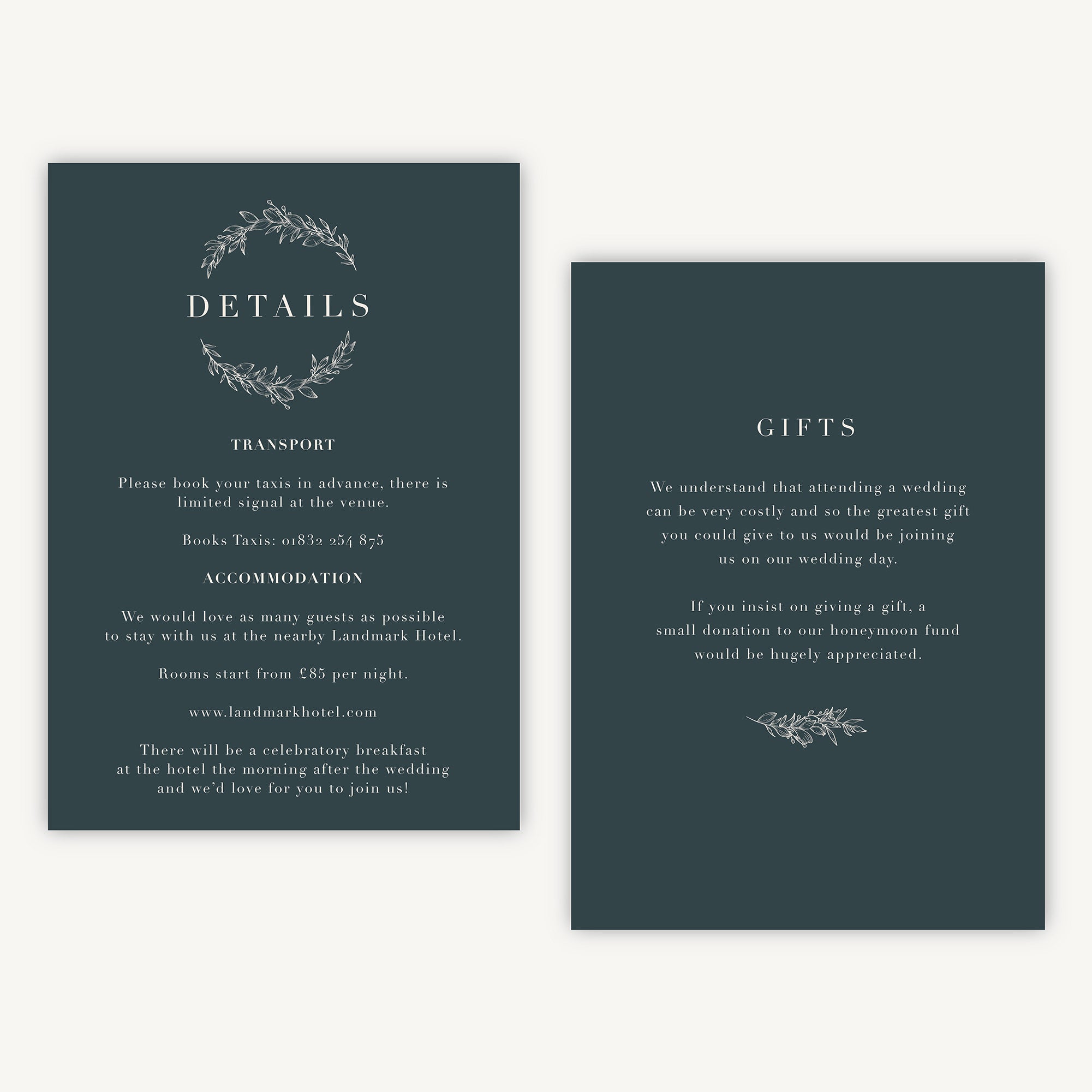 Foliage Monogram Details Card