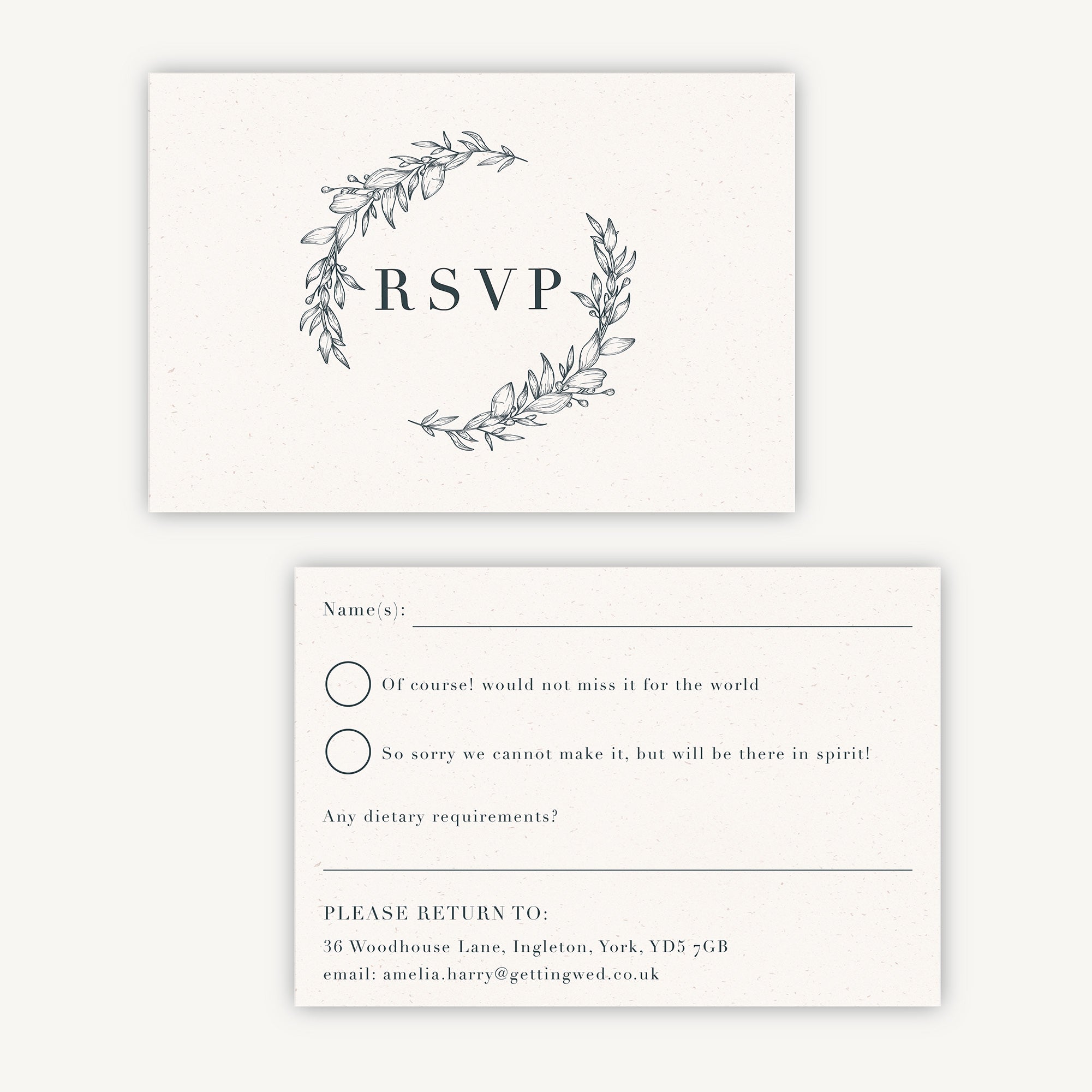 Foliage Monogram RSVP Card