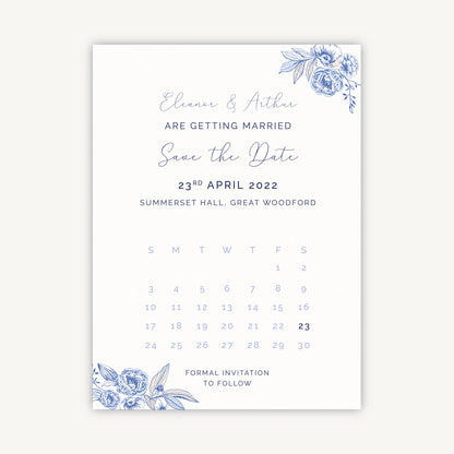 Farmhouse Blue Folded Wedding Save the Date