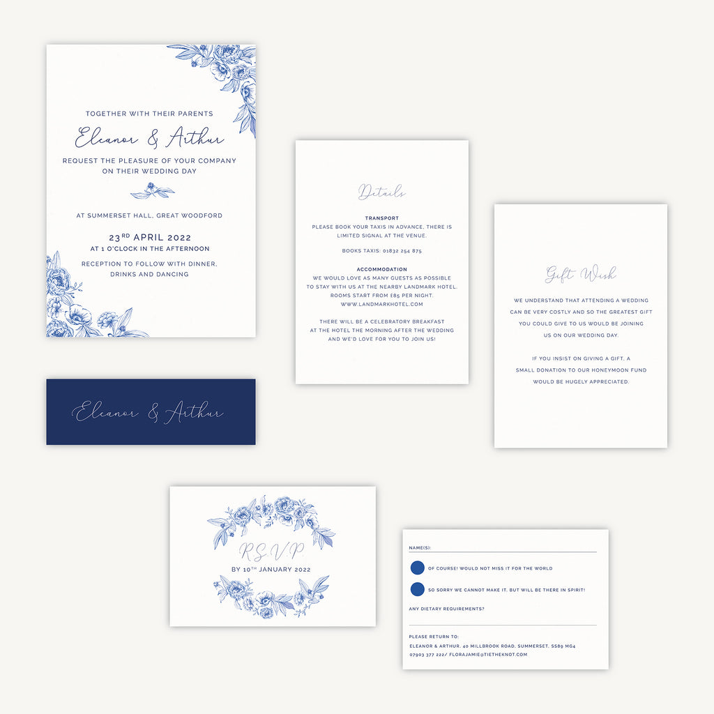 Farmhouse Blue Wedding Invitation