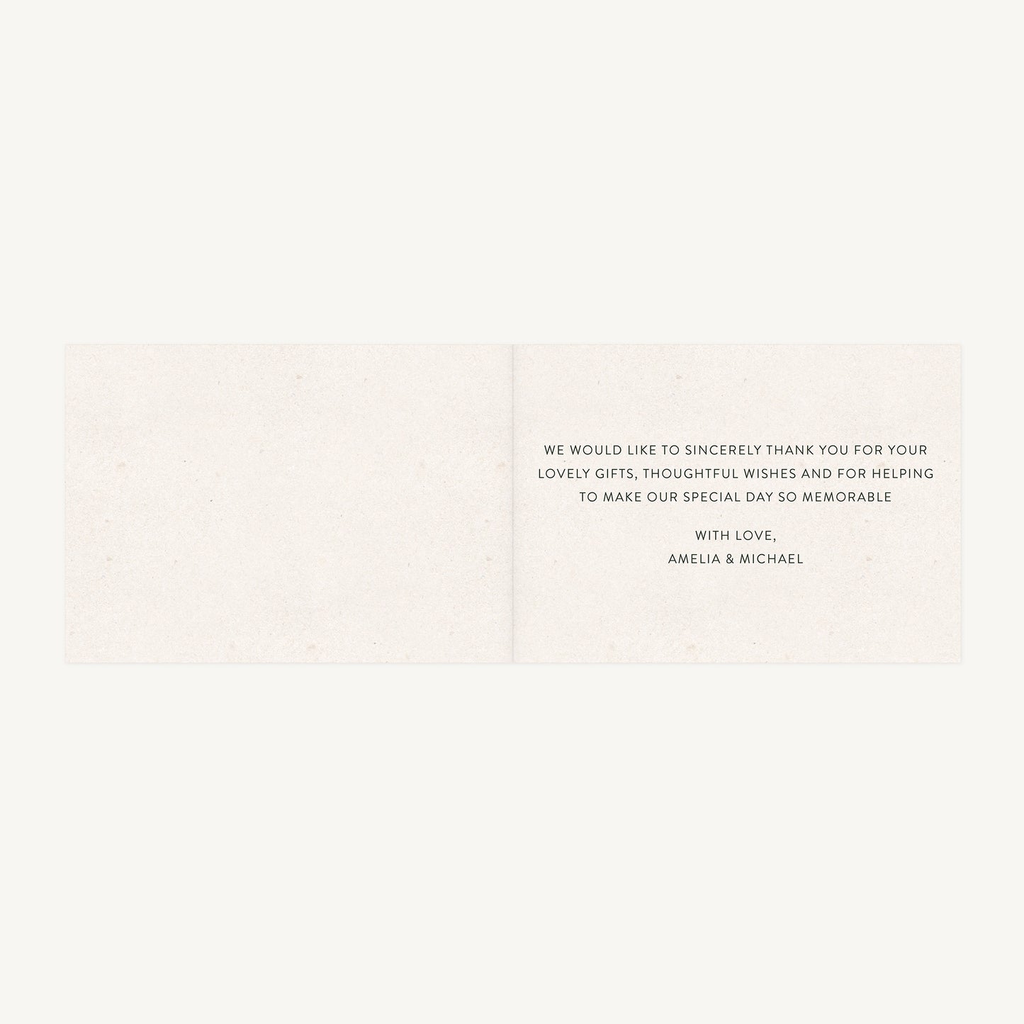 Floral Hoop Wedding Thank You Card Folded