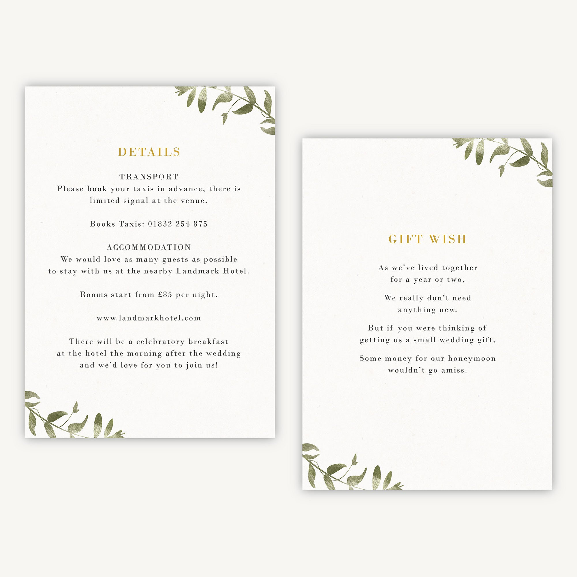 Greenery Botanical Details Card