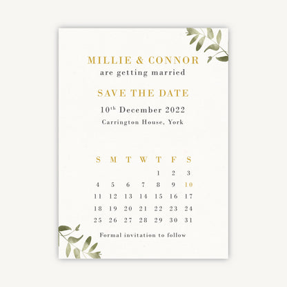 Greenery Botanical Folded Wedding Save the Date