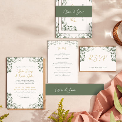 Botanical Rustic Wedding Invitation