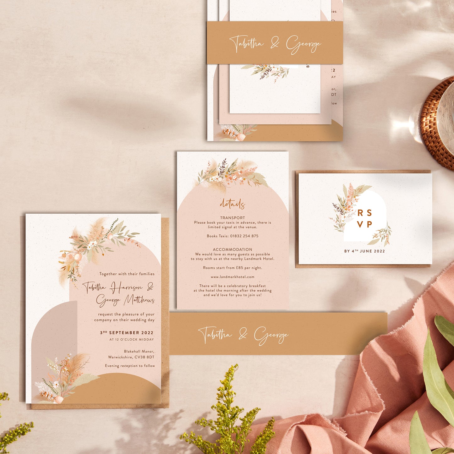 Modern Boho Wedding Invitation