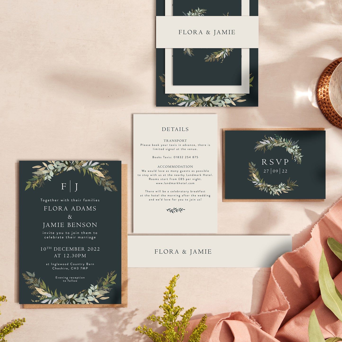 Winter Botanical Wedding Invitation