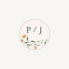 Wildflower Wreath Envelope Wedding Sticker