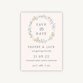 Wildflower Wreath Wedding Save the Date