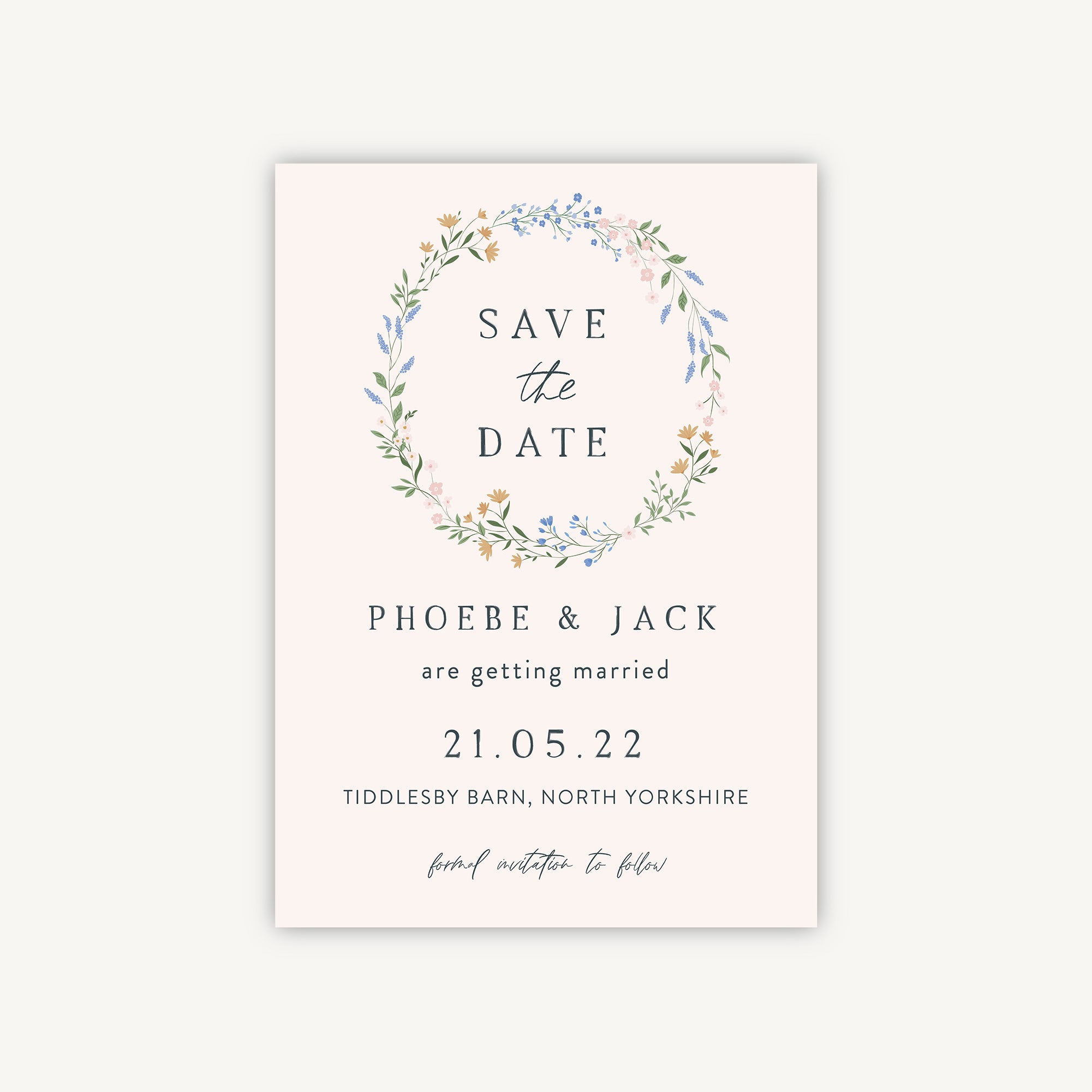 Wildflower Wreath Wedding Save the Date