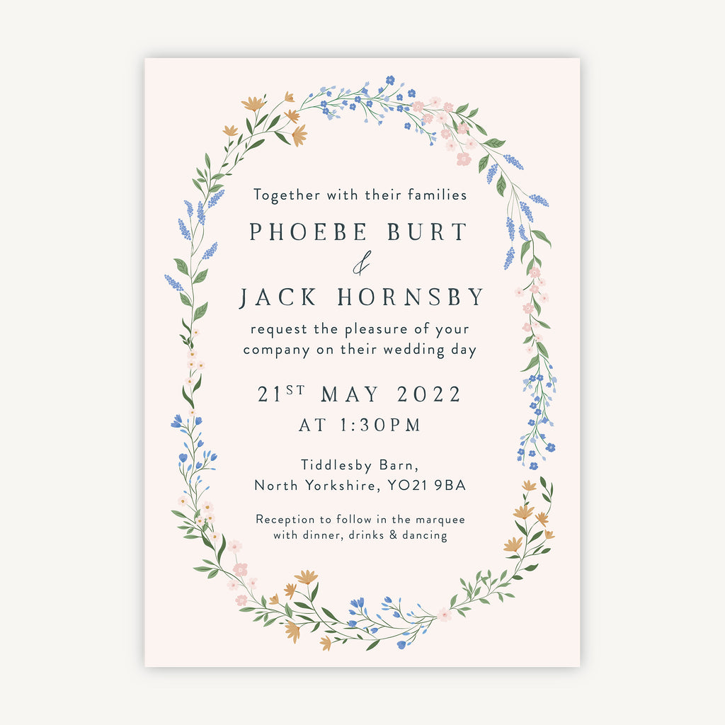 Wildflower Wreath Wedding Invitation