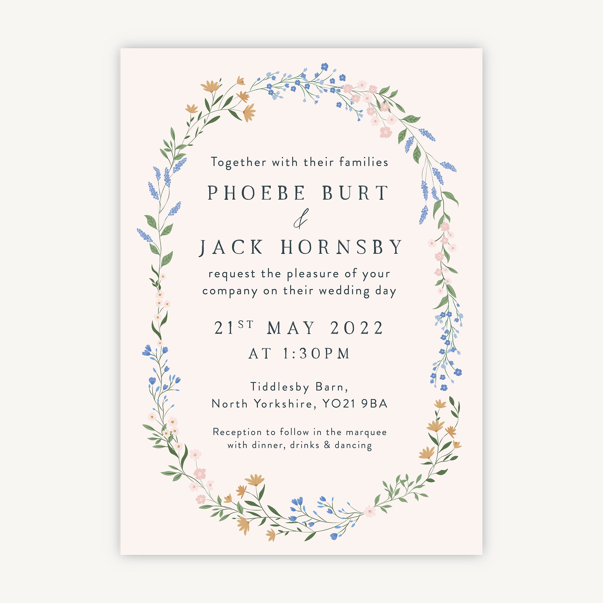 Wildflower Wreath Wedding Invitation