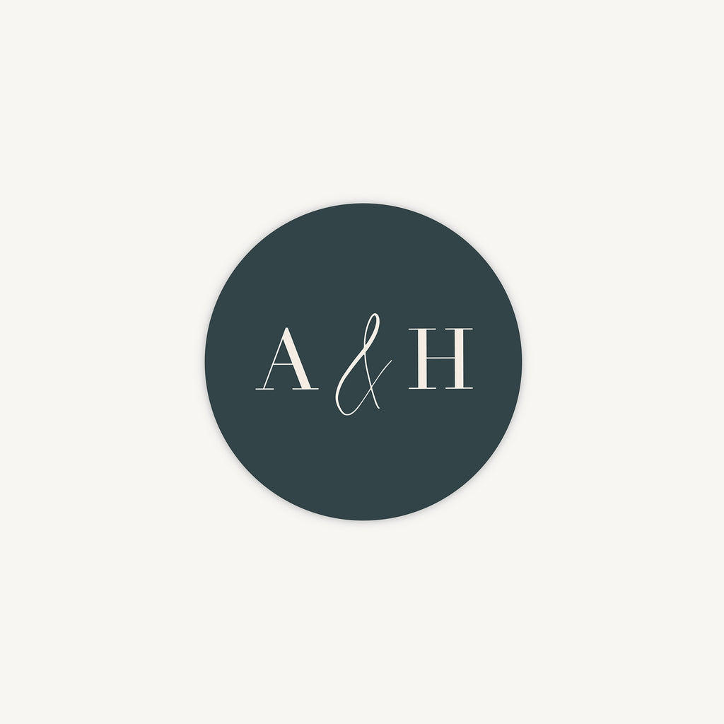Foliage Monogram Envelope Wedding Sticker
