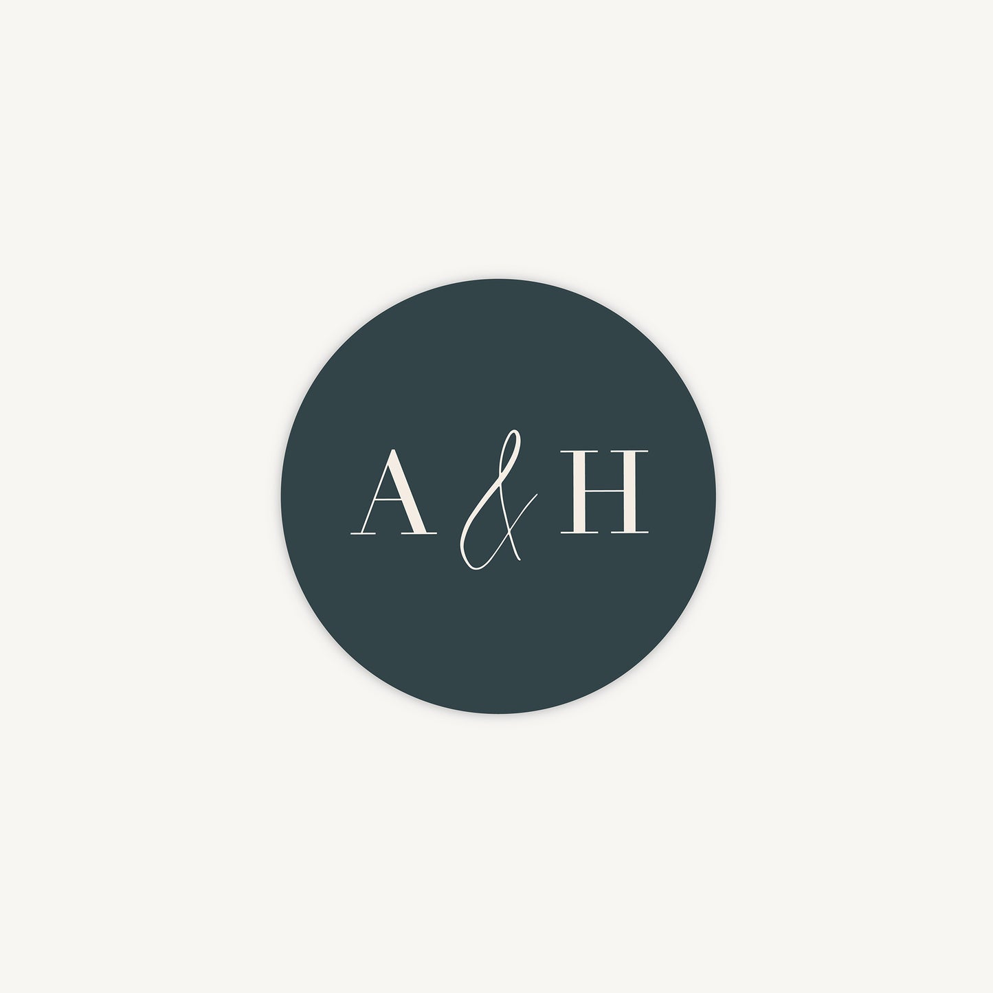 Foliage Monogram Envelope Wedding Sticker