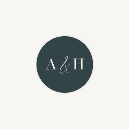 Foliage Monogram Envelope Wedding Sticker