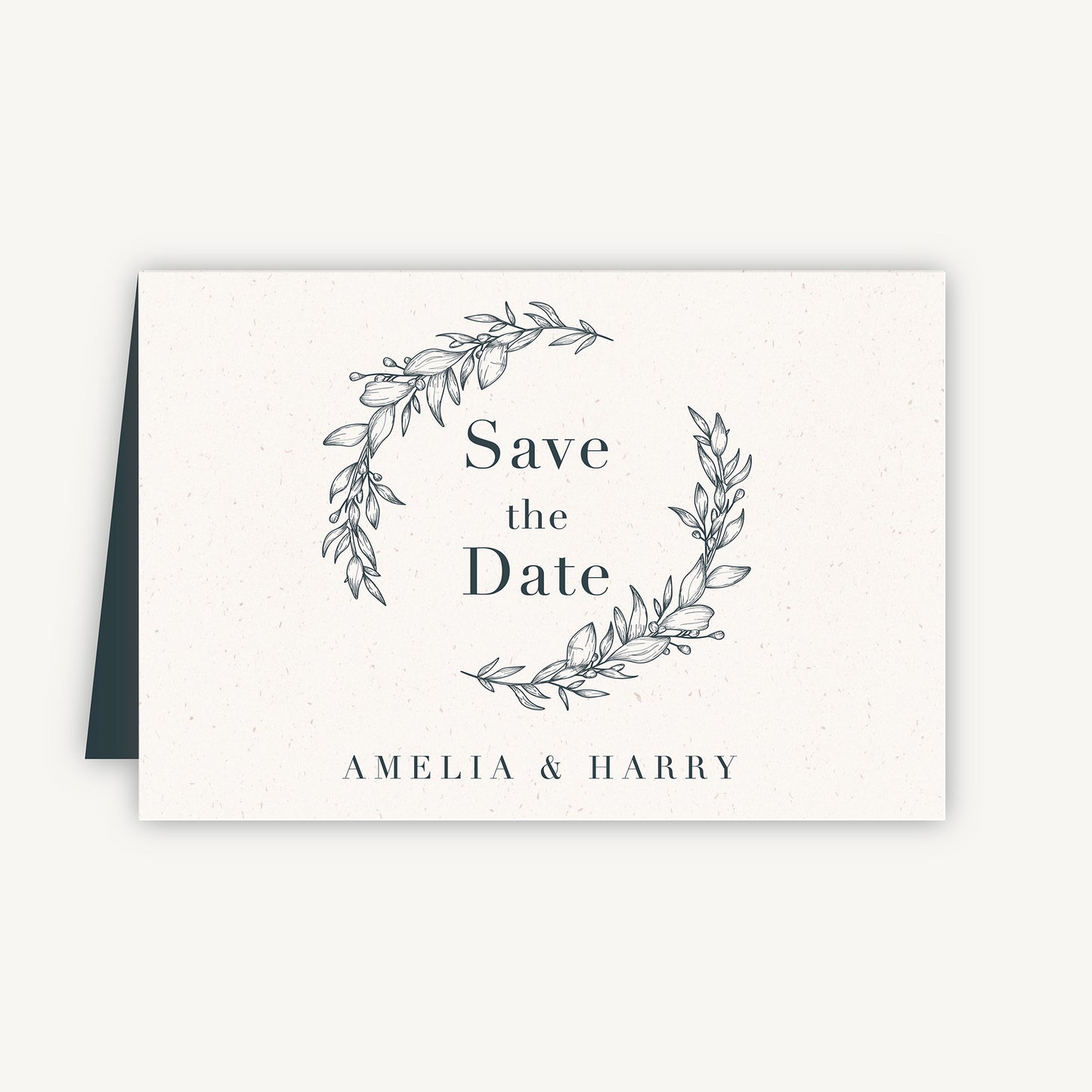 Foliage Monogram Folded Wedding Save the Date