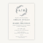Foliage Monogram Wedding Invitation