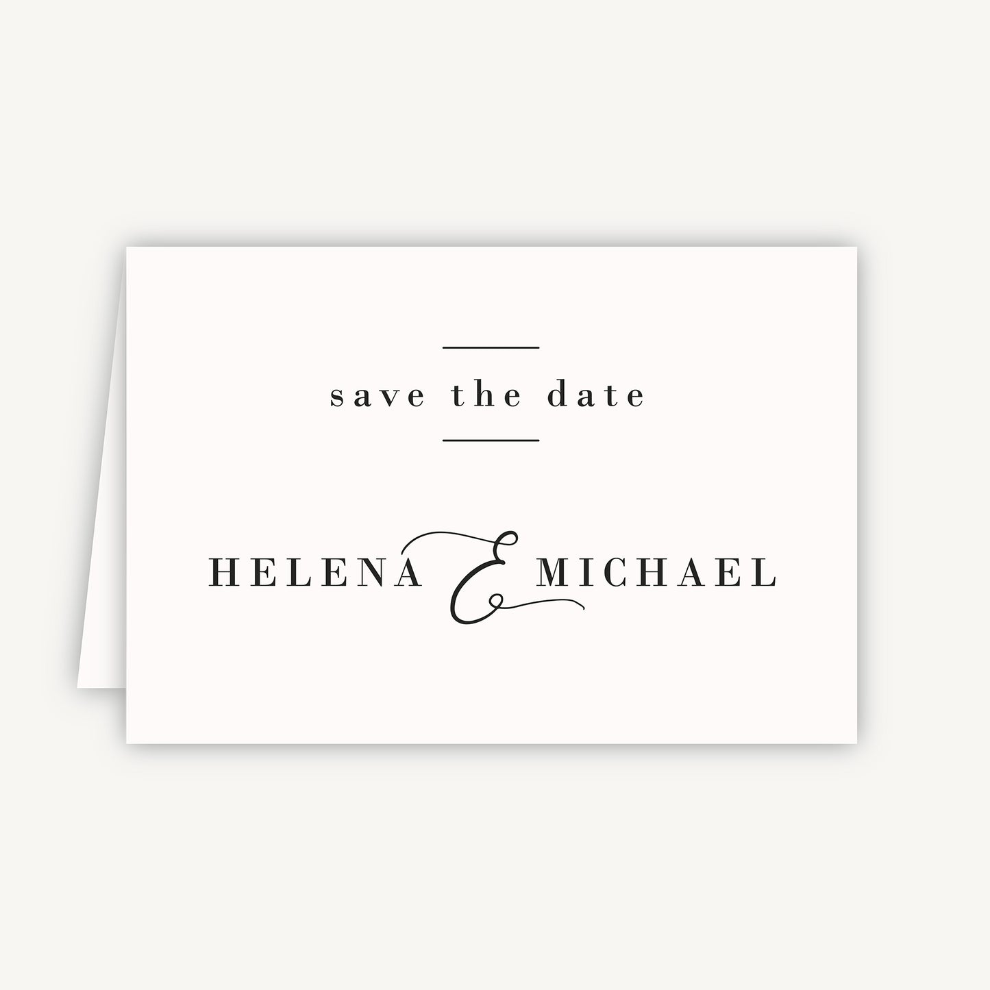 Simple Script Folded Wedding Save the Date