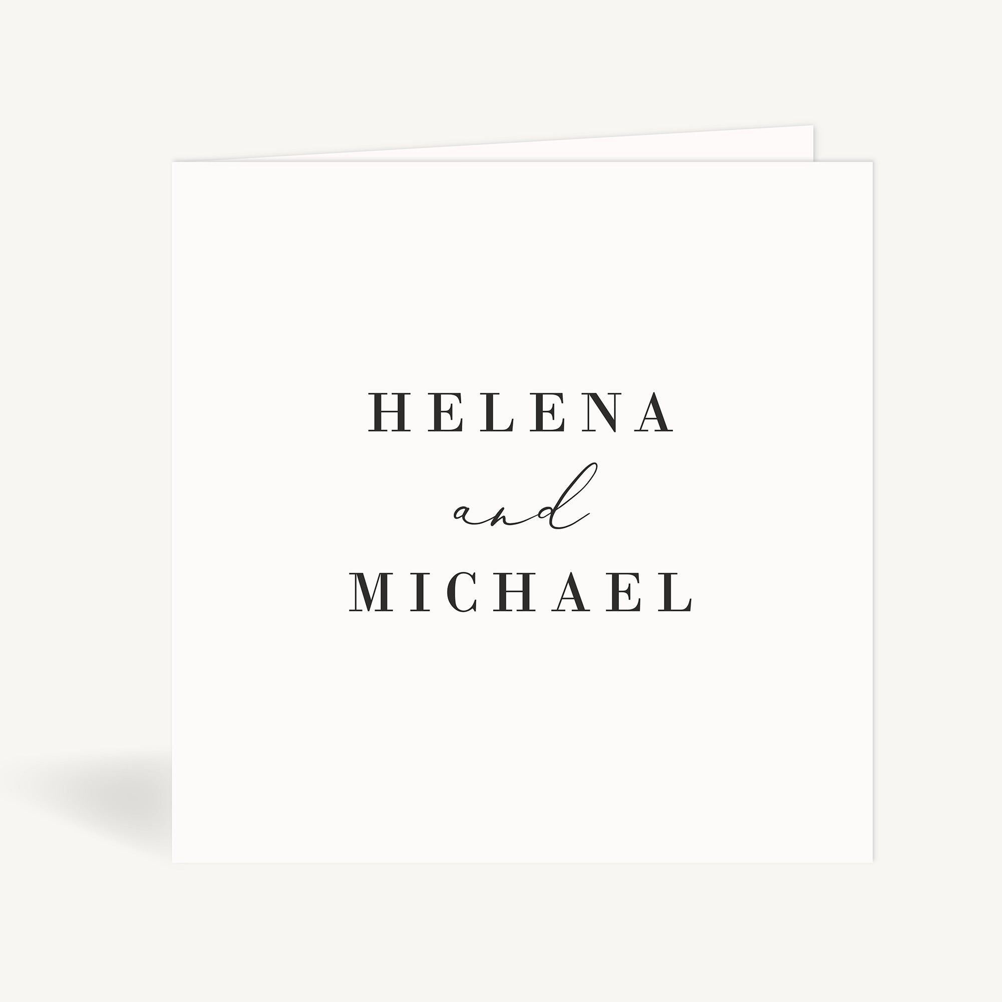 Simple Script Folded Wedding Invitation