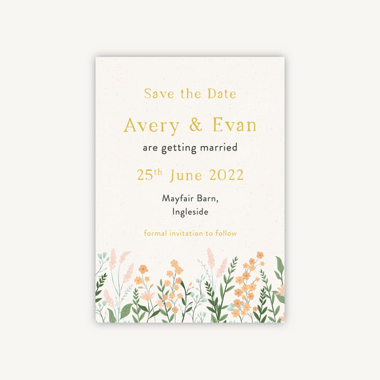 Summer Meadow Wedding Save the Date