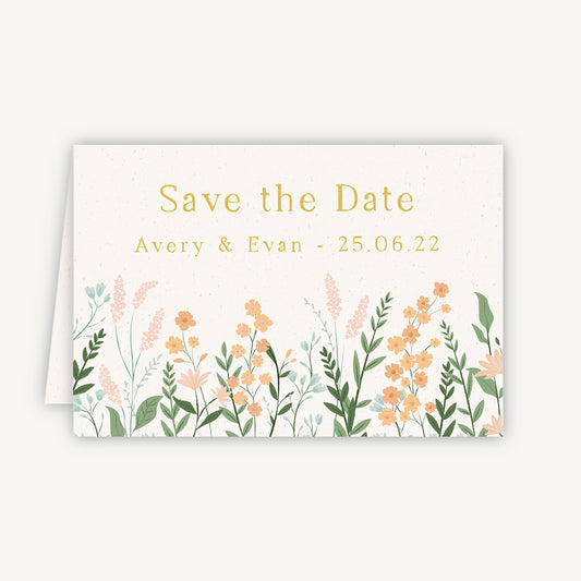 Summer Meadow Folded Wedding Save the Date