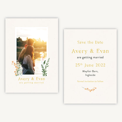 Summer Meadow Photo Wedding Save the Date