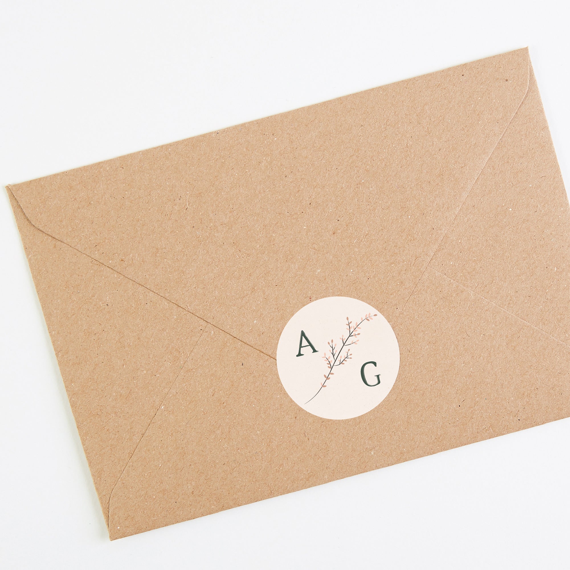 Dried Flower Wreath Envelope Wedding Sticker