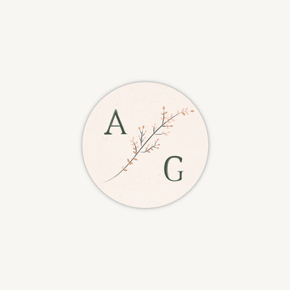 Dried Flower Wreath Envelope Wedding Sticker