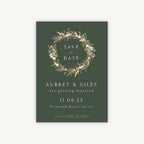 Dried Flower Wreath Wedding Save the Date