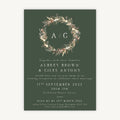Dried Flower Wreath Evening/Reception Wedding Invitation