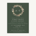 Dried Flower Wreath Evening/Reception Wedding Invitation