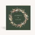 Dried Flower Wreath Folded Wedding Invitation