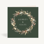 Dried Flower Wreath Folded Wedding Invitation