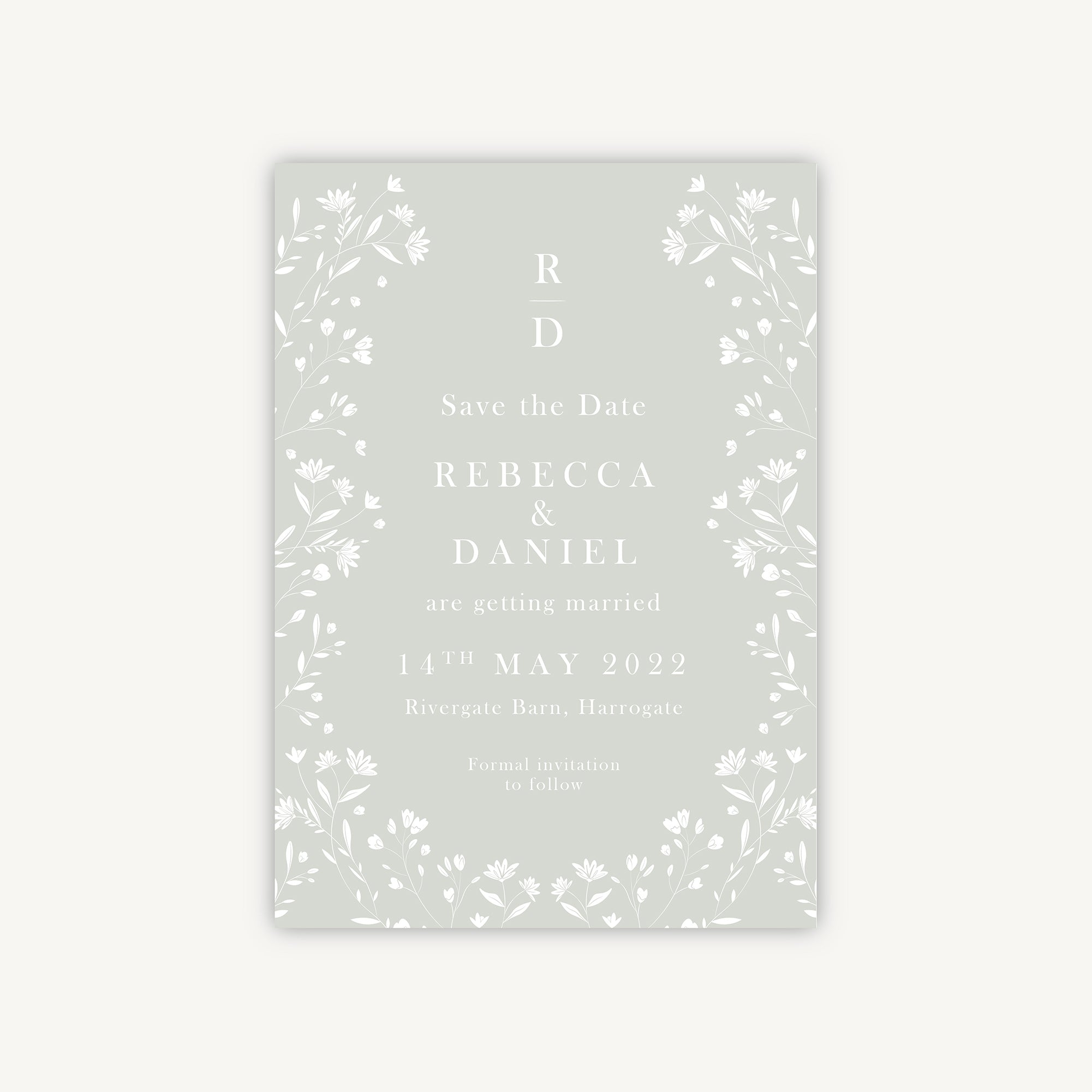 Sage Wildflower Wedding Save the Date