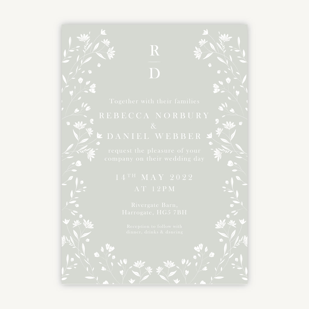 Sage Wildflower Wedding Invitation