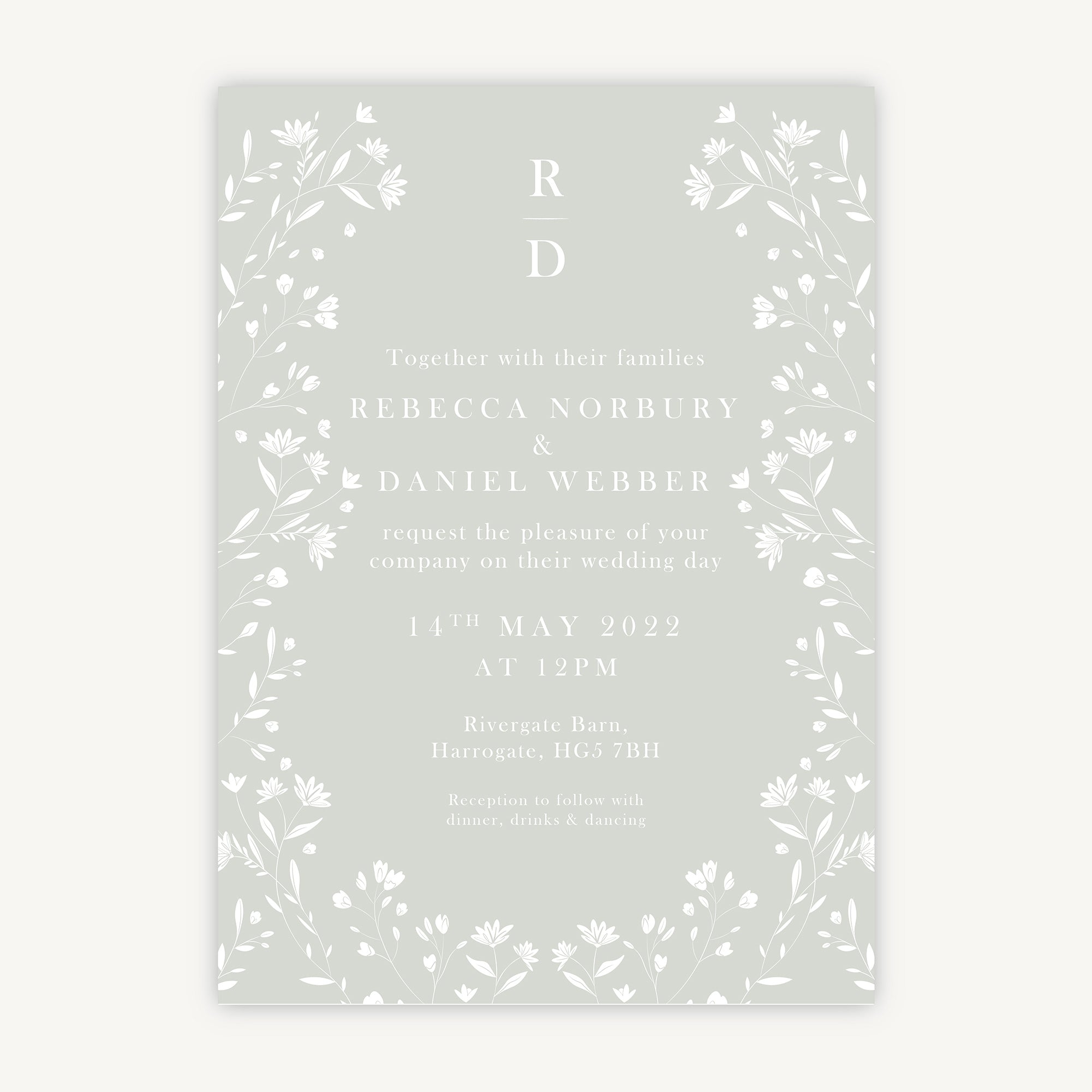 Sage Wildflower Wedding Invitation