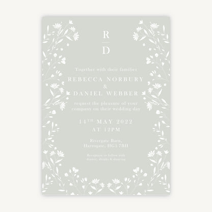 Sage Wildflower Wedding Invitation