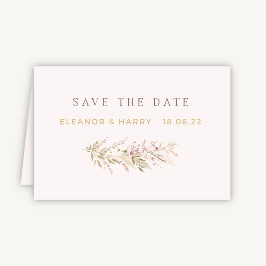 Dried Flower Hoop Folded Wedding Save the Date