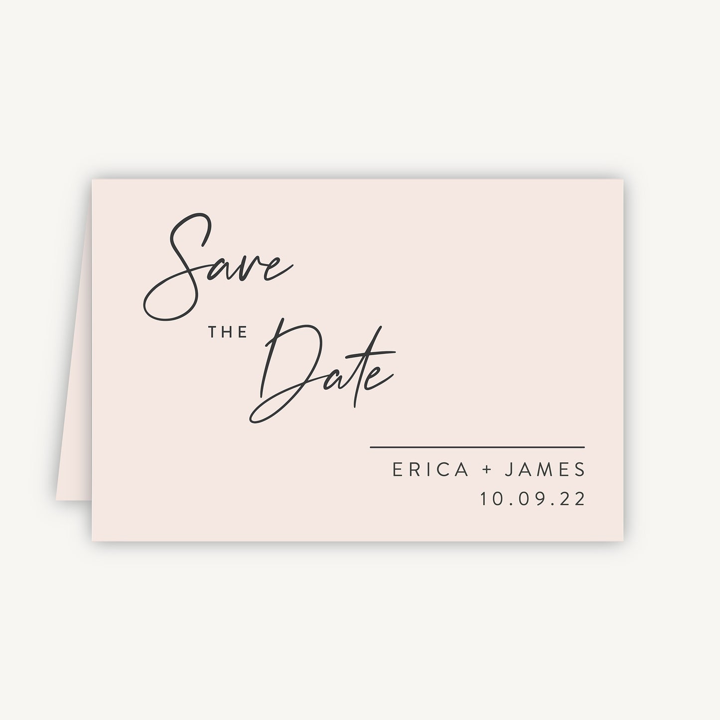 Minimal Script Folded Wedding Save the Date